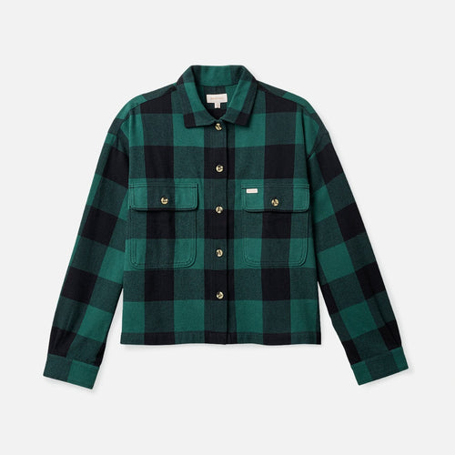 camicie brixton BOWERY W L/S FLANNEL - EMERALD