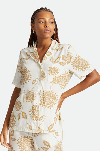 camicie brixton BUNKER GARDEN FLORAL BF S/S WV - DOVE