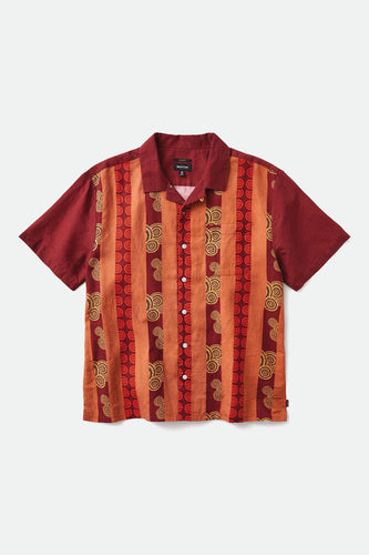 camicie brixton BUNKER S/S WVN - DARK BRICK