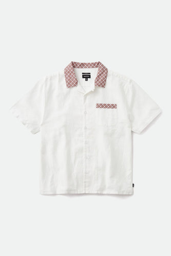 camicie brixton BUNKER S/S WVN - OFF WHITE
