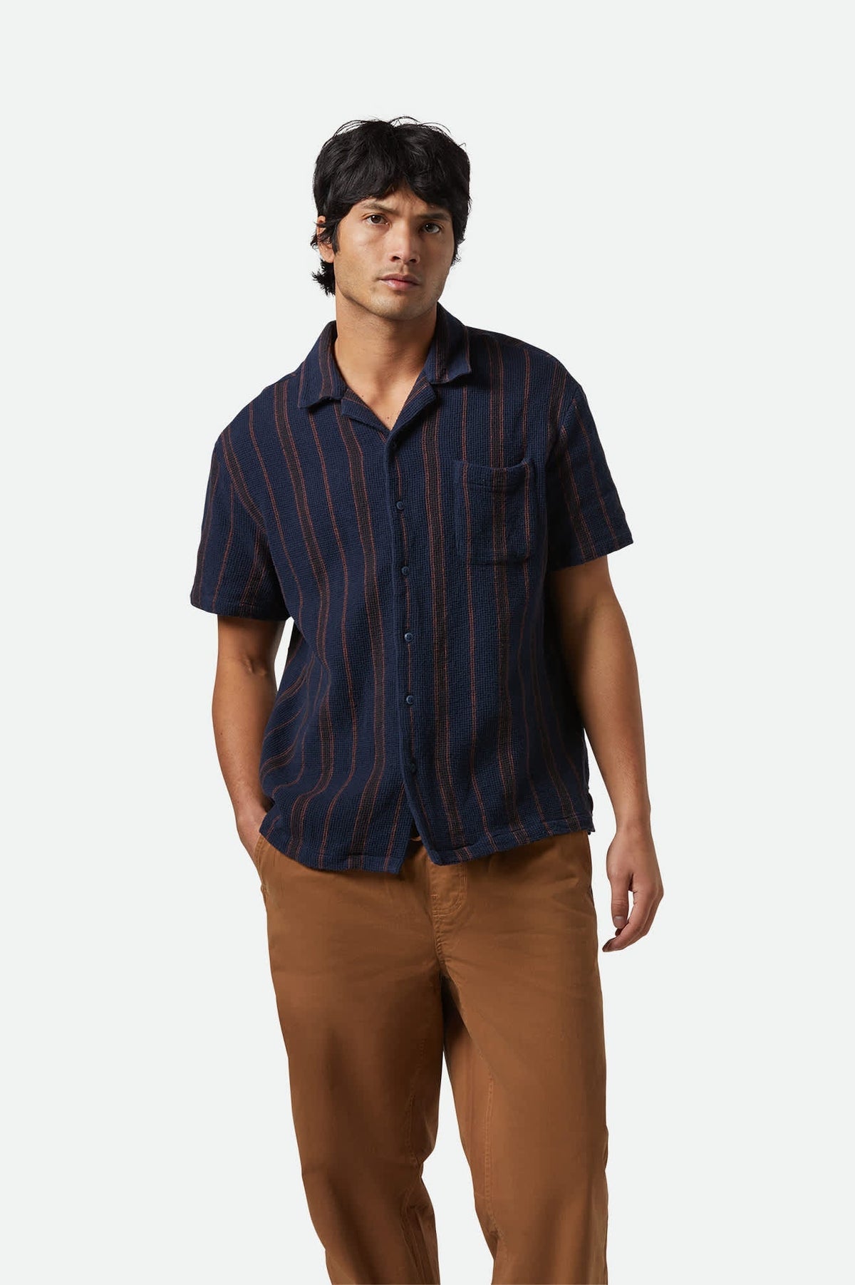 brixton camicie Bunker Waffle Stripe S S Wvn