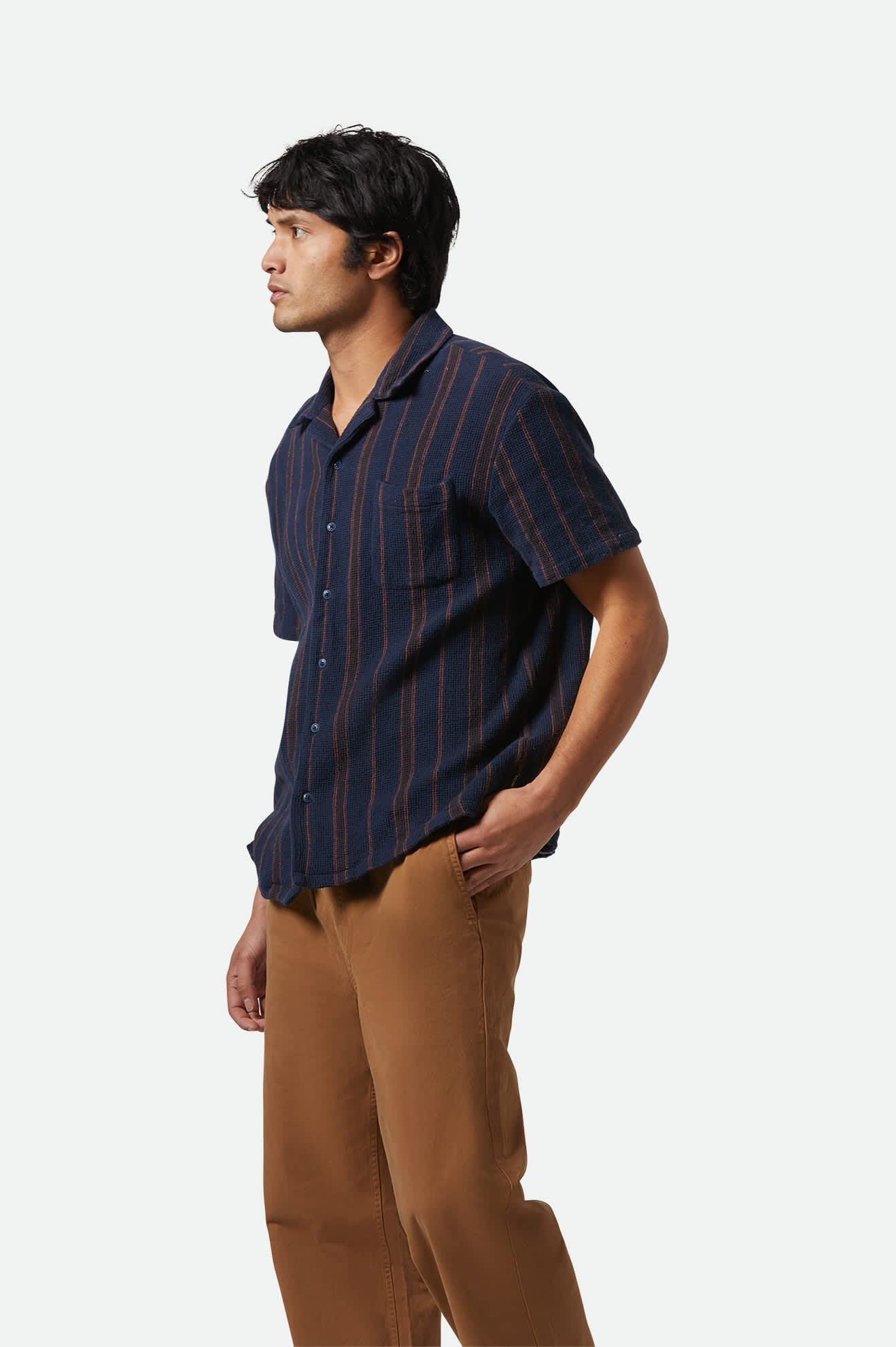brixton camicie Bunker Waffle Stripe S S Wvn