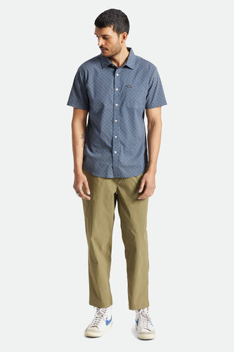 camicie brixton CHARTER PRINT S/S WVN - JOE BLUE/GOLDEN GLOW