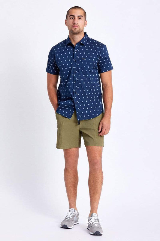 brixton Charter Print S/S Wvn Navy/Blue Fog foto 2