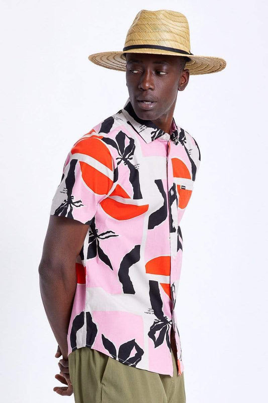 brixton Charter Print S/S Wvn Pink/Red foto 1