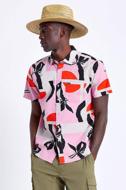 brixton Charter Print S/S Wvn Pink/Red foto 2