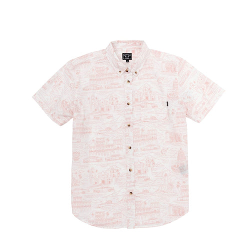camicie dark seas CASTILLO WOVEN - WHITE/PINK