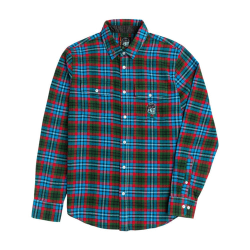 camicie dark seas DS X POLER FLANNEL - GREEN/BLUE