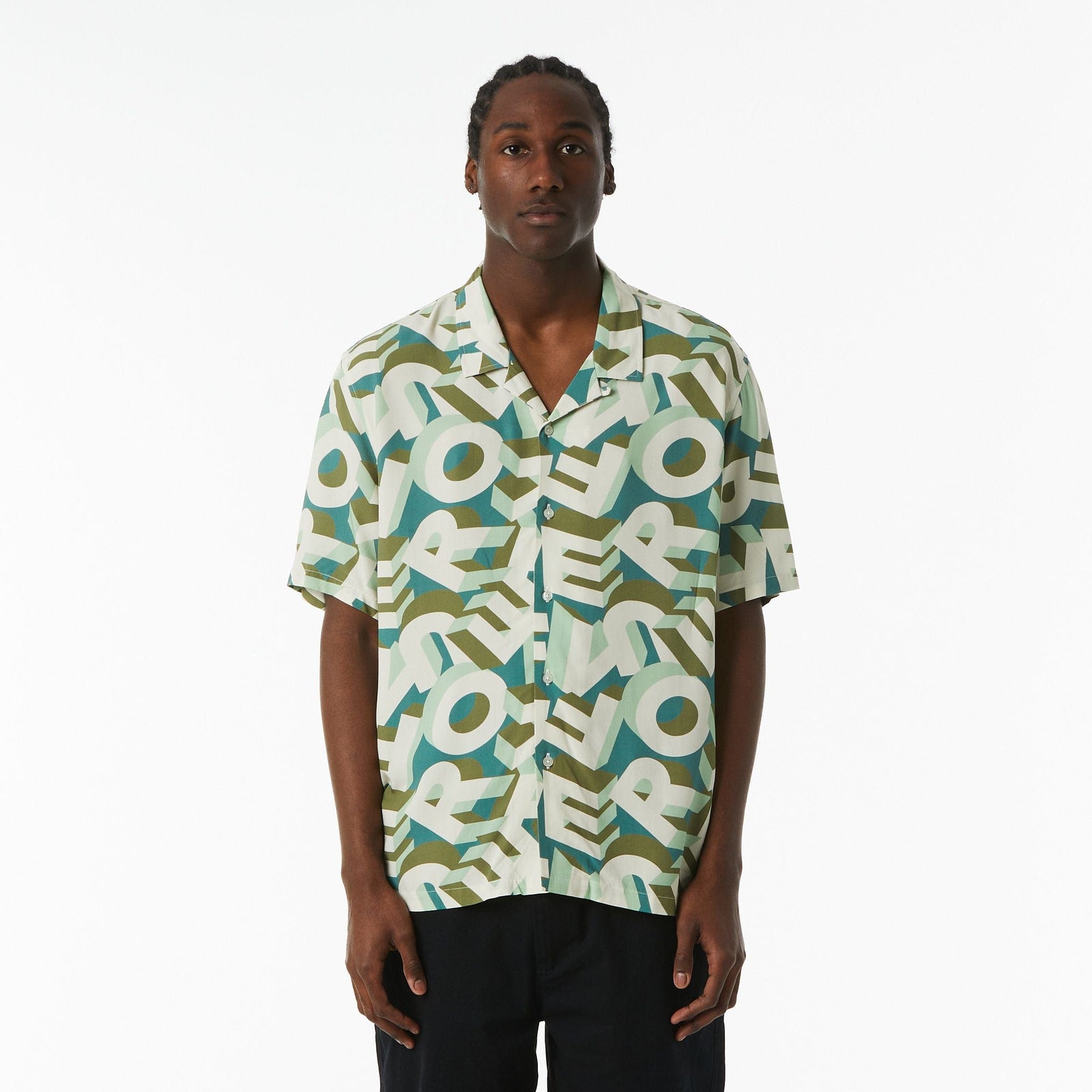 huf camicie ABECEDERIAN S S RESORT SHIRT