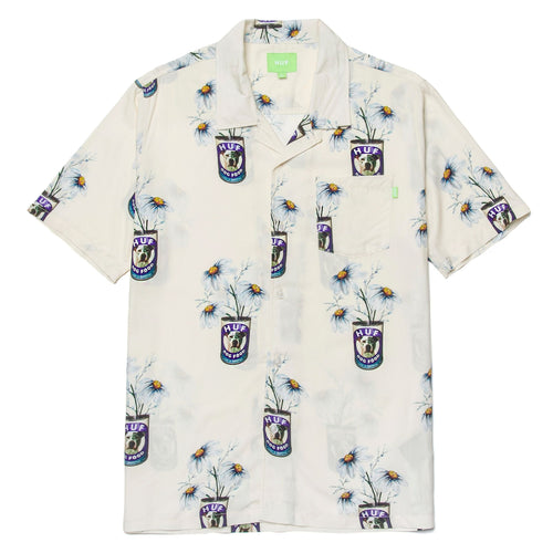 camicie huf CANNED S/S RESORT TOP - OFF WHITE