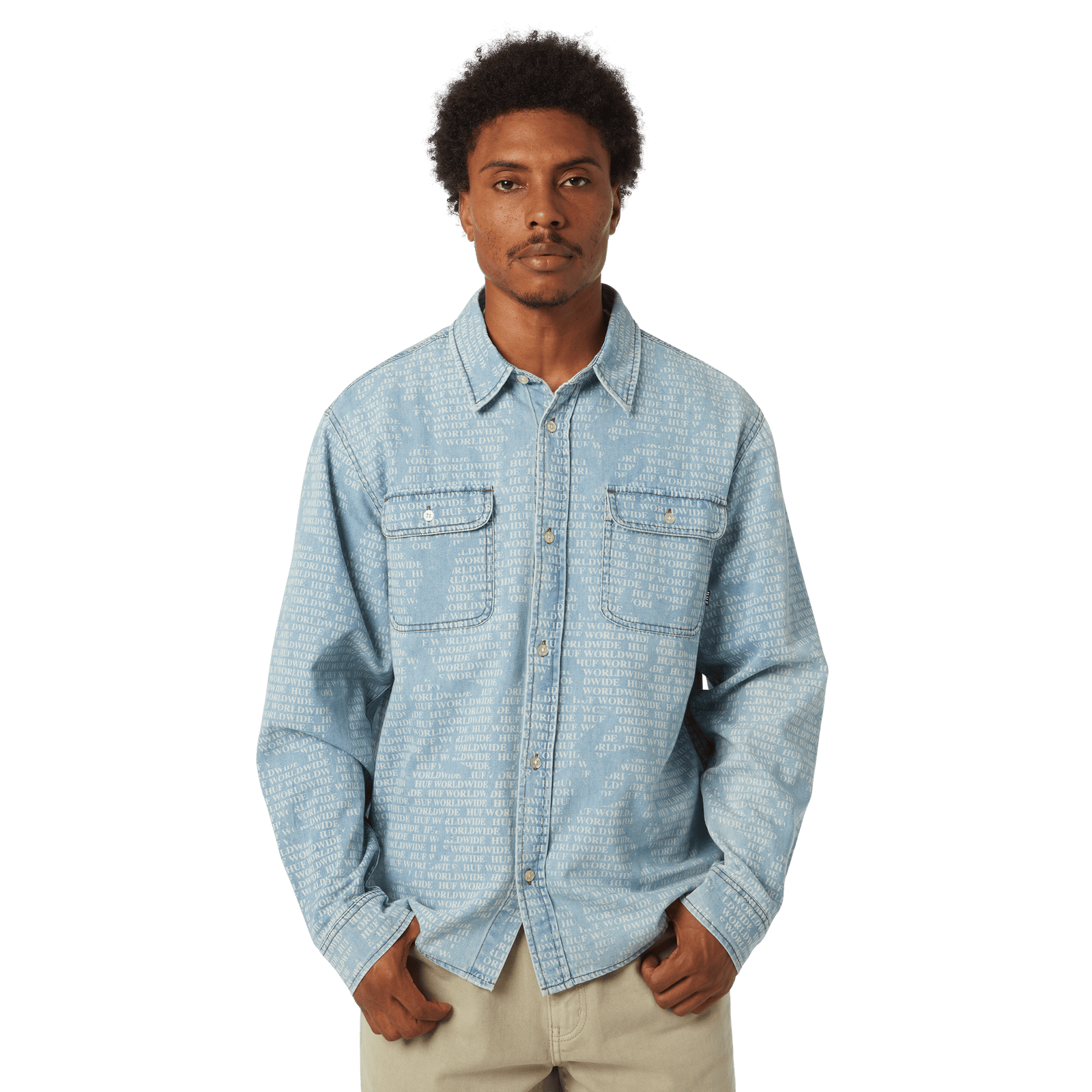 huf camicie Ceremony Denim Shirt