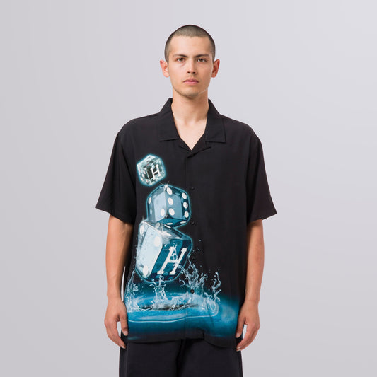 huf DICE S/S WOVEN TOP - BLACK foto 2