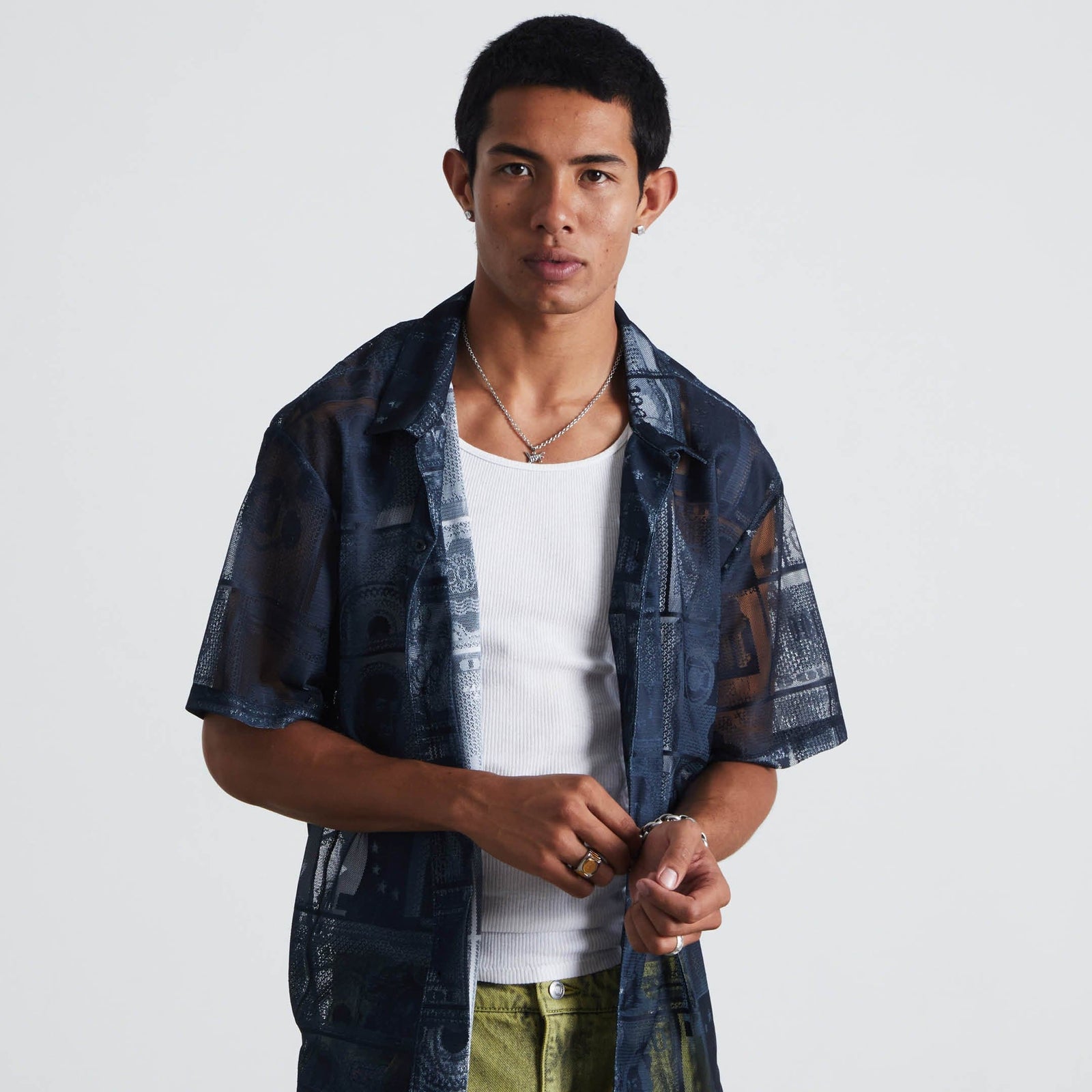 huf camicie Global Currency S S Lace Shirt