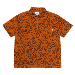 GROOVY ZIP WORK SHIRT - BURNT ORANGE