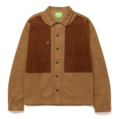 camicie huf MARINA BOX OVERSHIRT - KHAKI