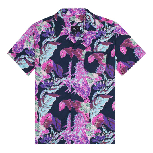 huf Paraiso Resort S/S Woven Shirt Navy Blazer foto 2