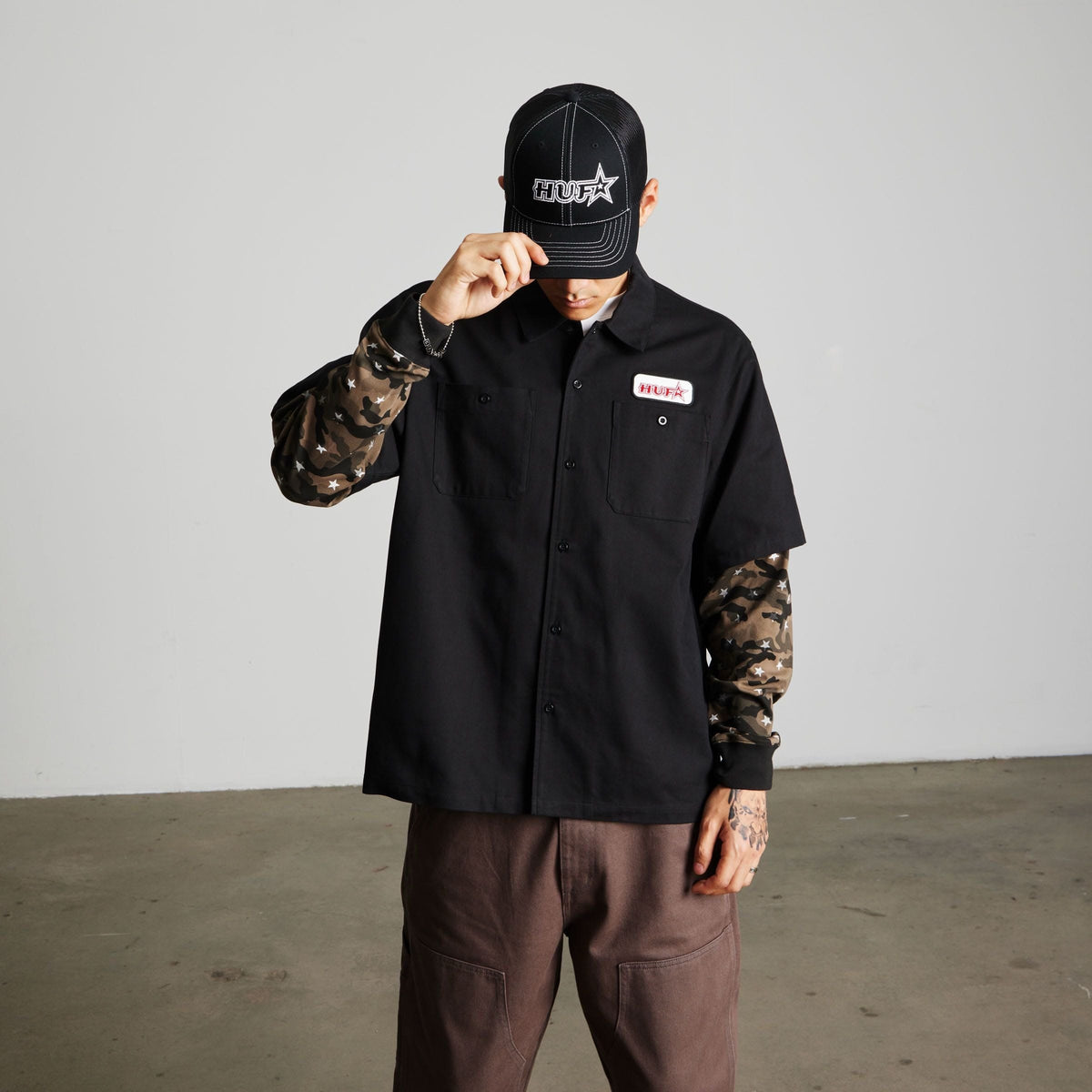 huf camicie Shadows Ls Work Shirt