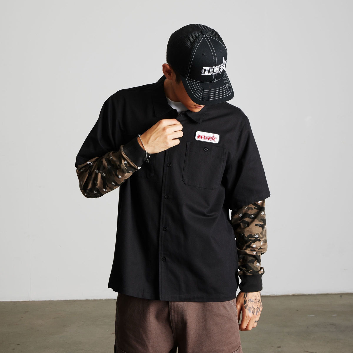 huf camicie Shadows Ls Work Shirt