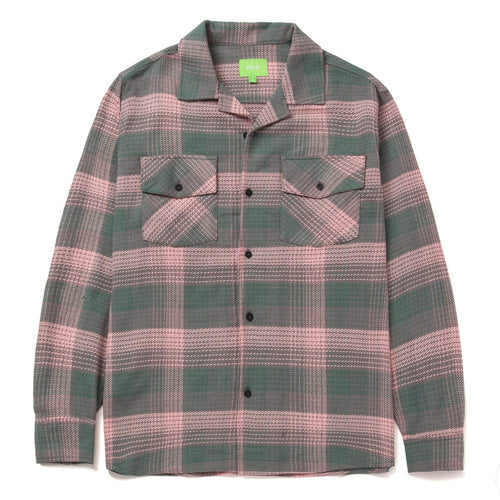 camicie huf SMASH FLANNEL OVERSHIRT - PINK
