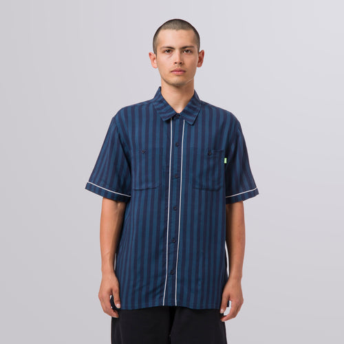 camicie huf SOHO S/S WOVEN TOP - NAVY