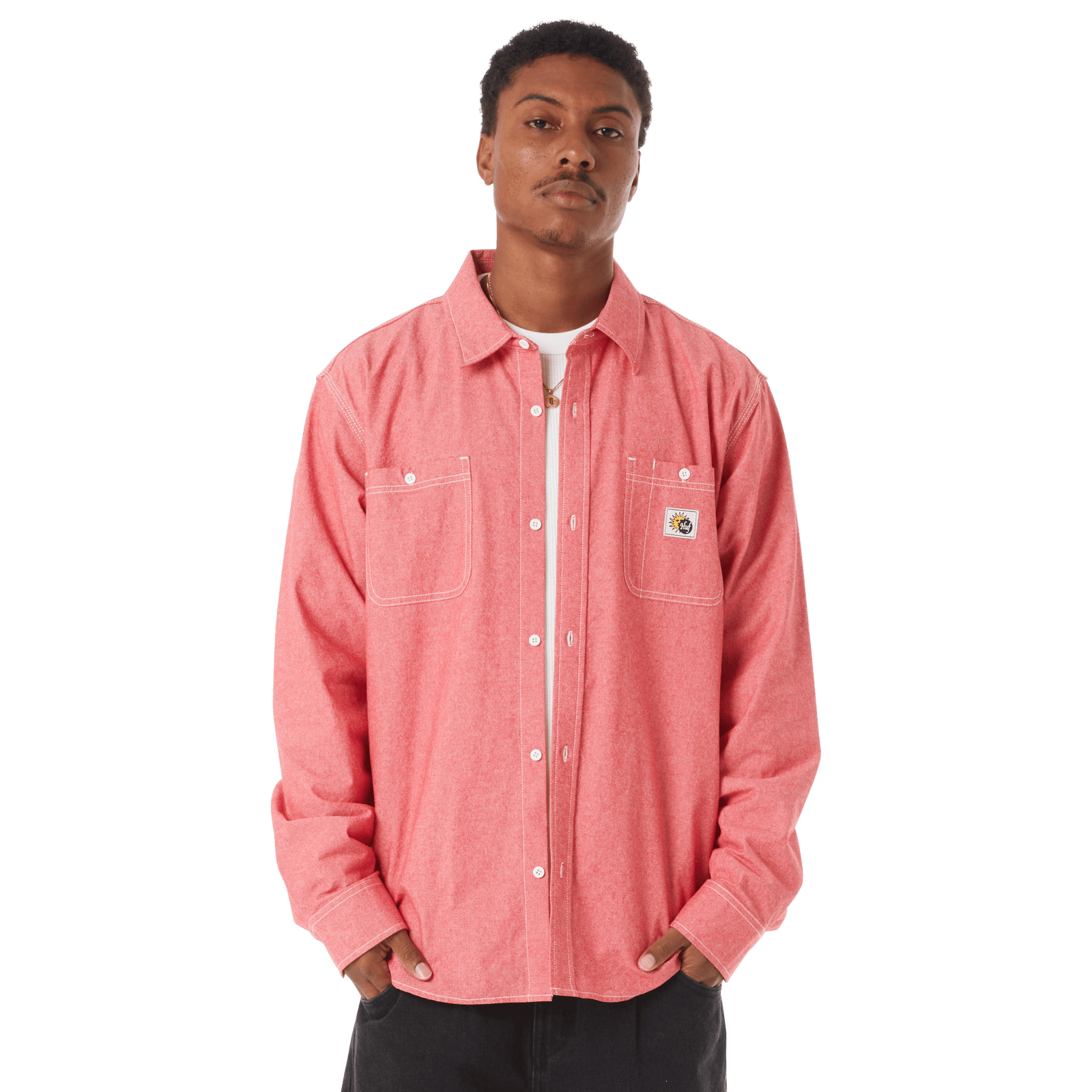 huf camicie Total Eclipse Chambray Shirt