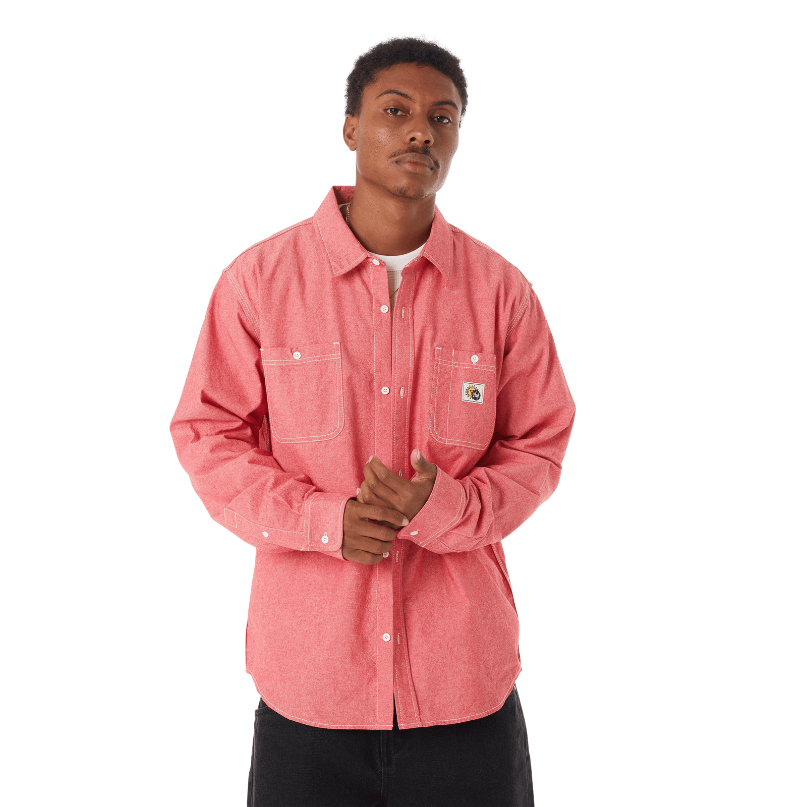 huf camicie Total Eclipse Chambray Shirt