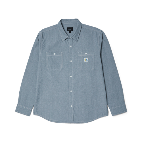 camicie huf TOTAL ECLIPSE CHAMBRAY SHIRT