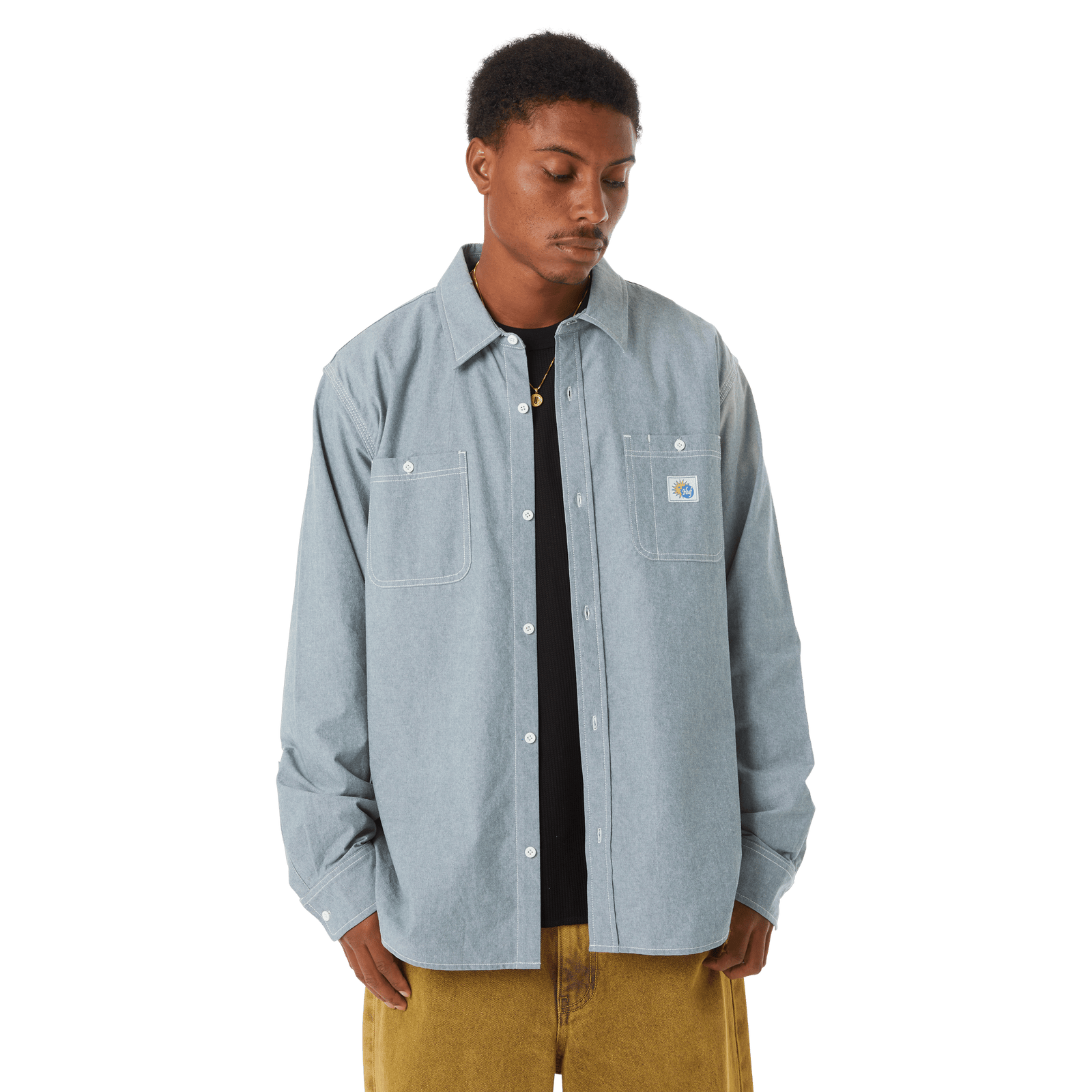 huf camicie Total Eclipse Chambray Shirt