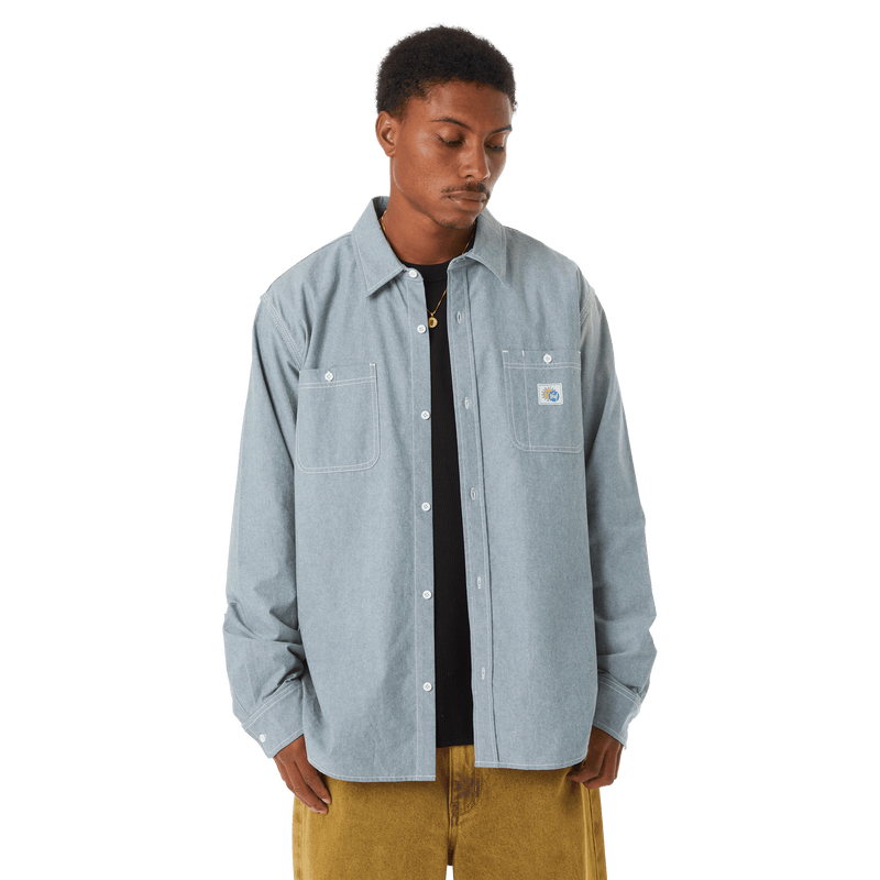 huf camicie Total Eclipse Chambray Shirt