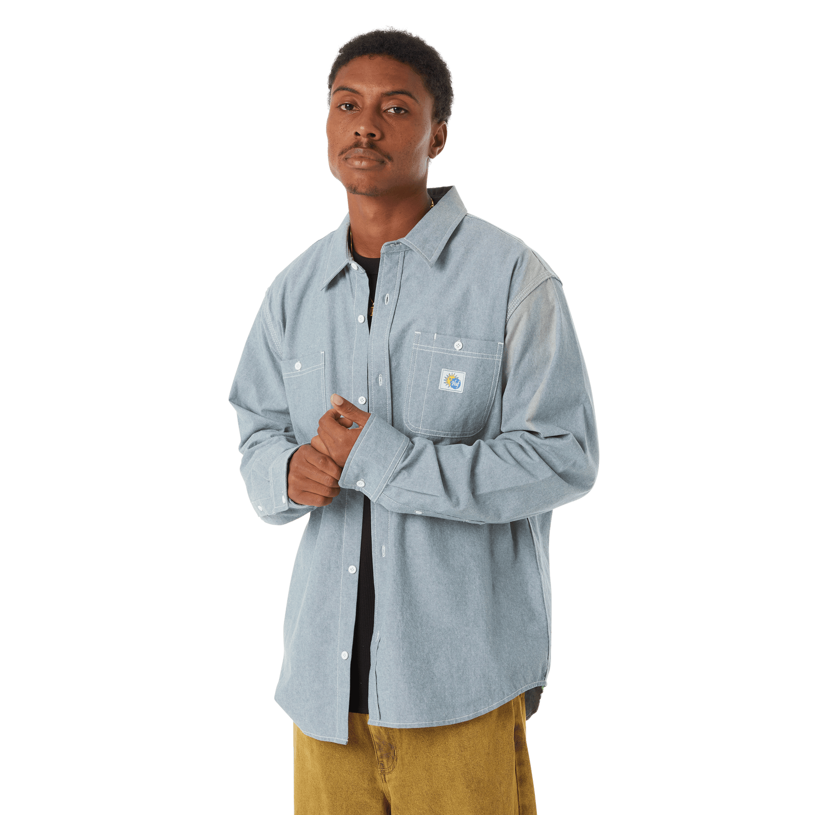 huf camicie Total Eclipse Chambray Shirt