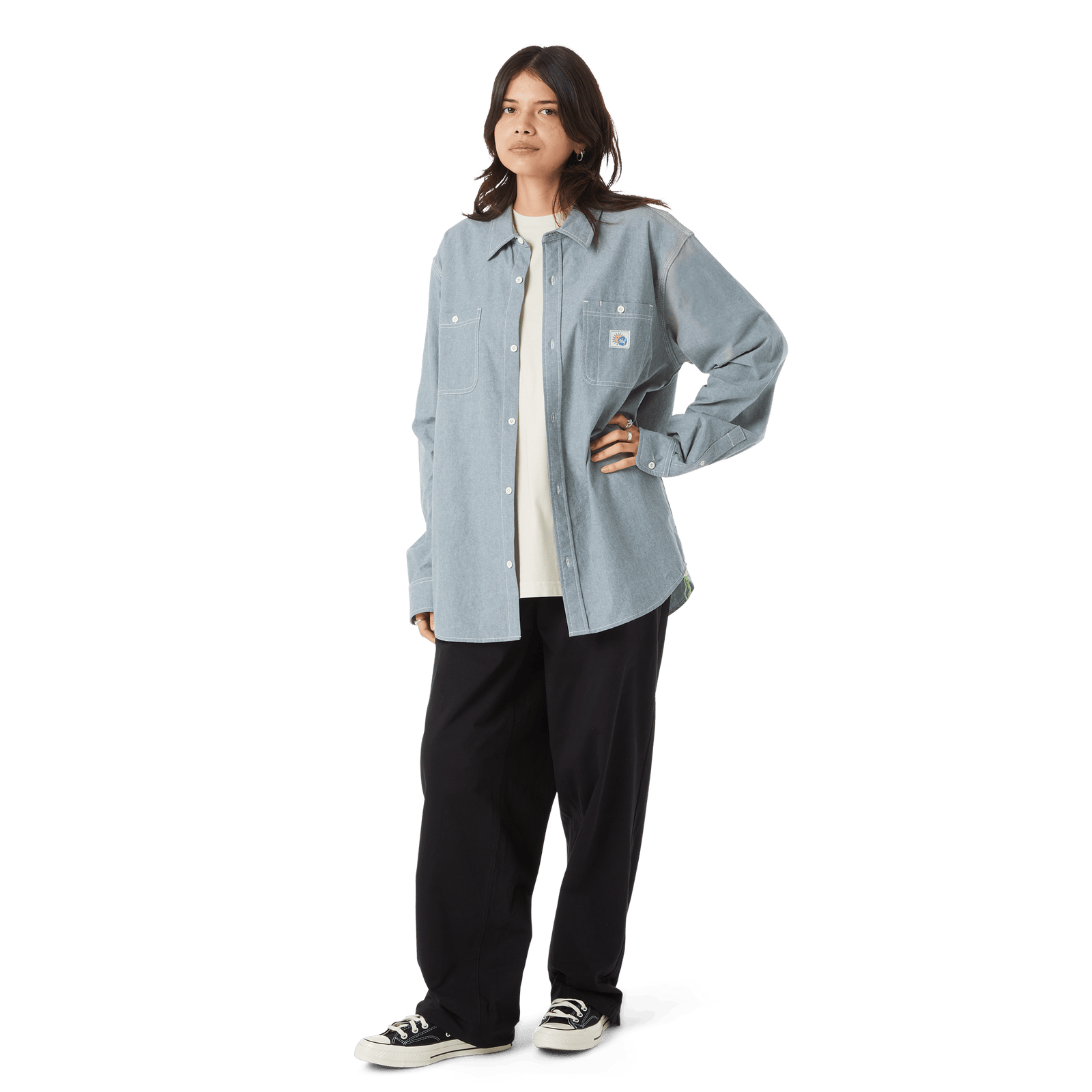 huf camicie Total Eclipse Chambray Shirt