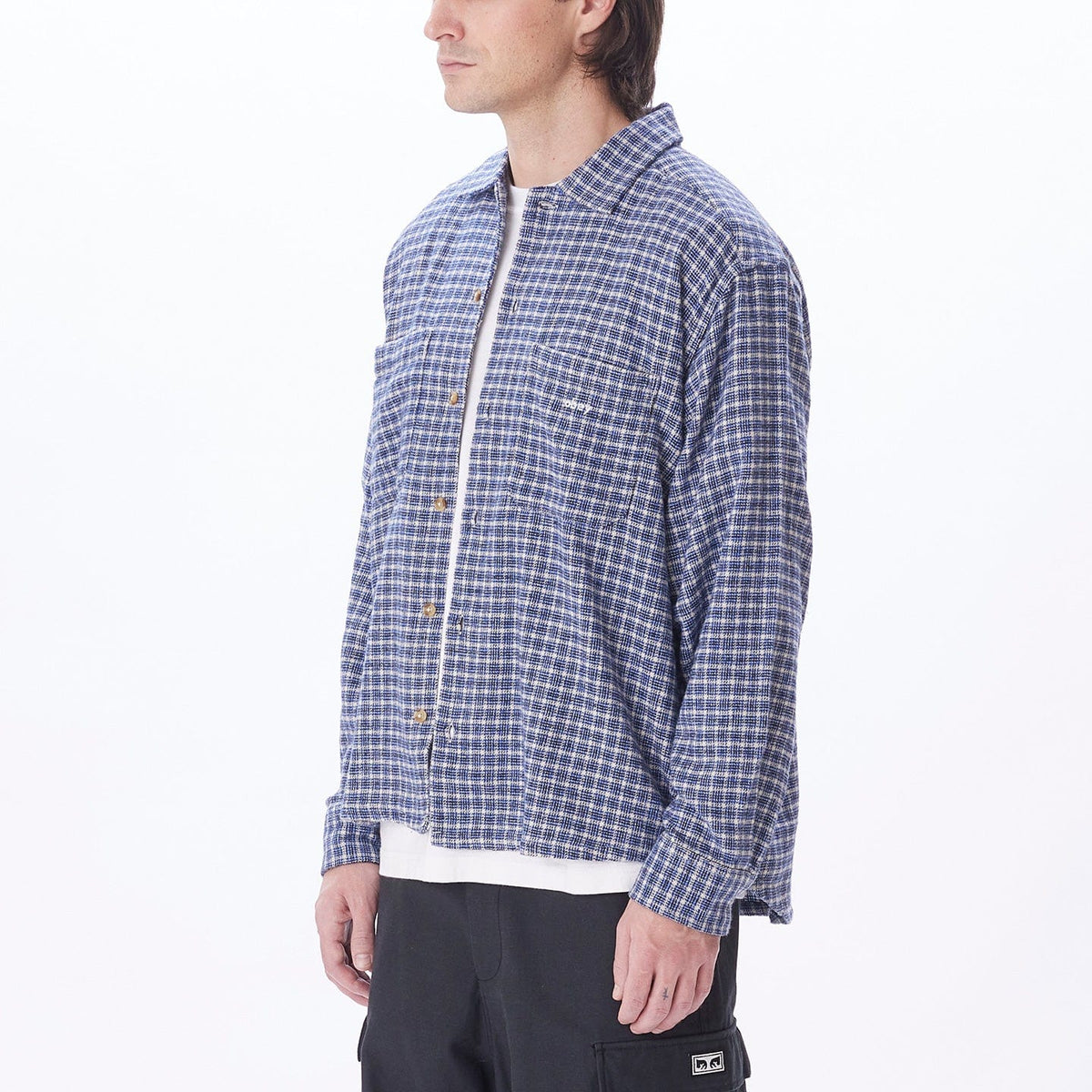 obey camicie BIGWIG MICRO PLAID WOVEN LS