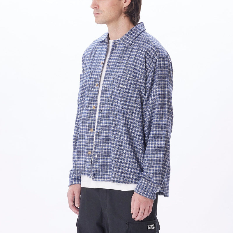 obey camicie BIGWIG MICRO PLAID WOVEN LS