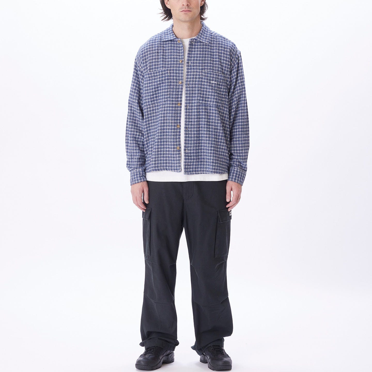 obey camicie BIGWIG MICRO PLAID WOVEN LS