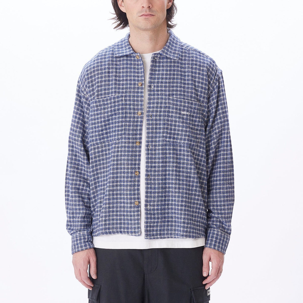 obey camicie BIGWIG MICRO PLAID WOVEN LS