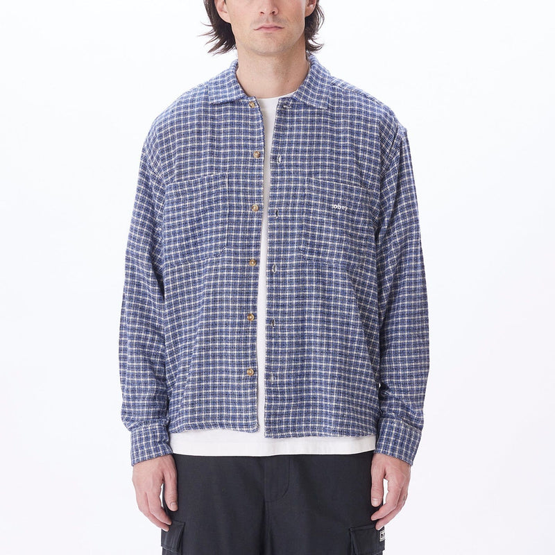 obey camicie BIGWIG MICRO PLAID WOVEN LS