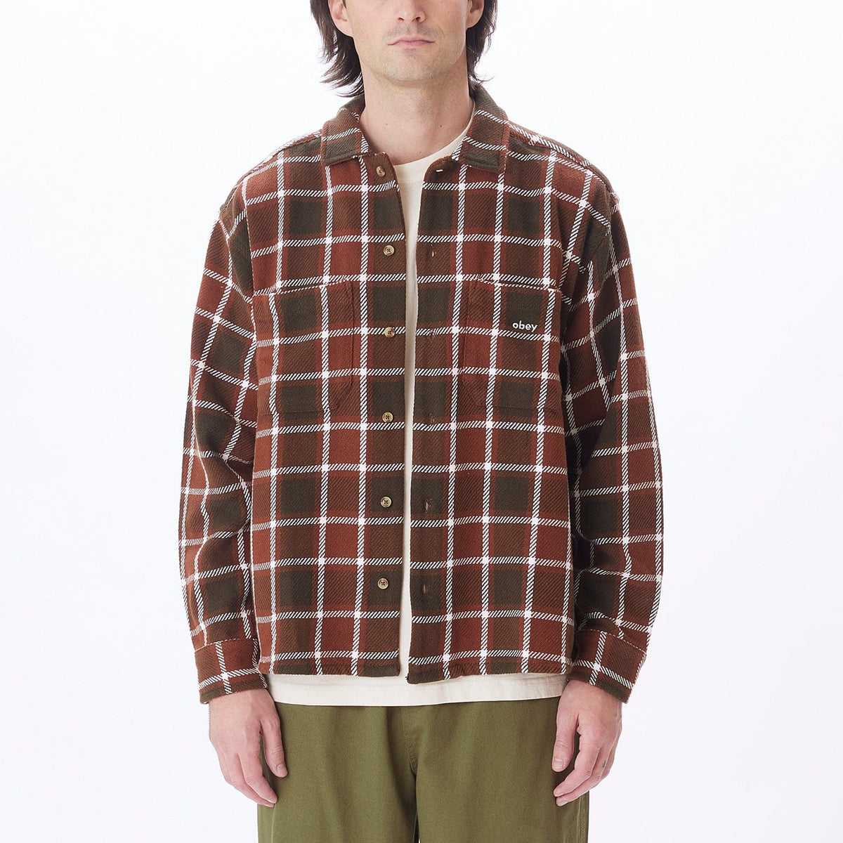 obey camicie BIGWIG PLAID WOVEN LS