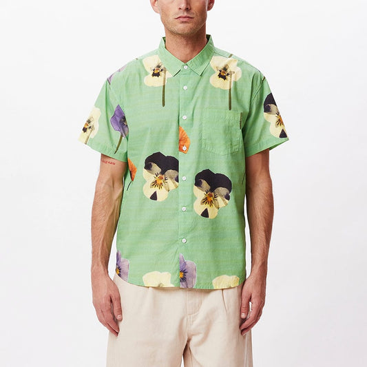 obey REDUX WOVEN SS - SEAWEED GREEN MULTI foto 3