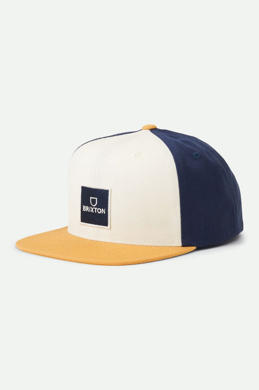 brixton ALPHA SQUARE MP SNAPBACK - GOLDEN GLOW/OFF WHITE/JOE BLUE foto 1