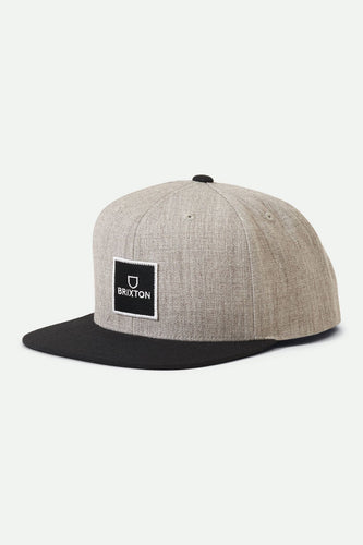 cappelli brixton ALPHA SQUARE MP SNAPBACK - HEATHER GREY/BLACK