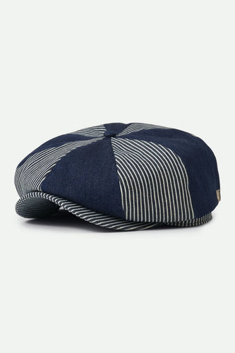 cappelli brixton BROOD BAGGY SNAP CAP - RAILROAD STRIPE/DENIM