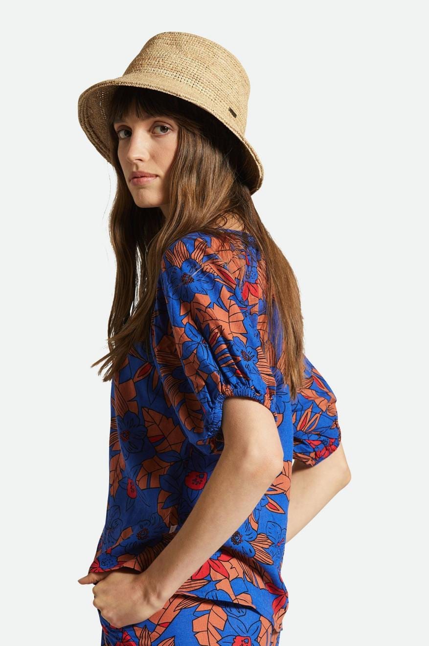 brixton cappelli ELLEE STRAW PACKABLE BUCKET HAT
