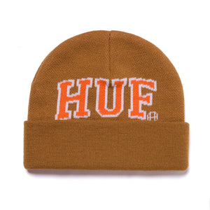HUF ARCH LOGO BEANIE - CHOCOLATE