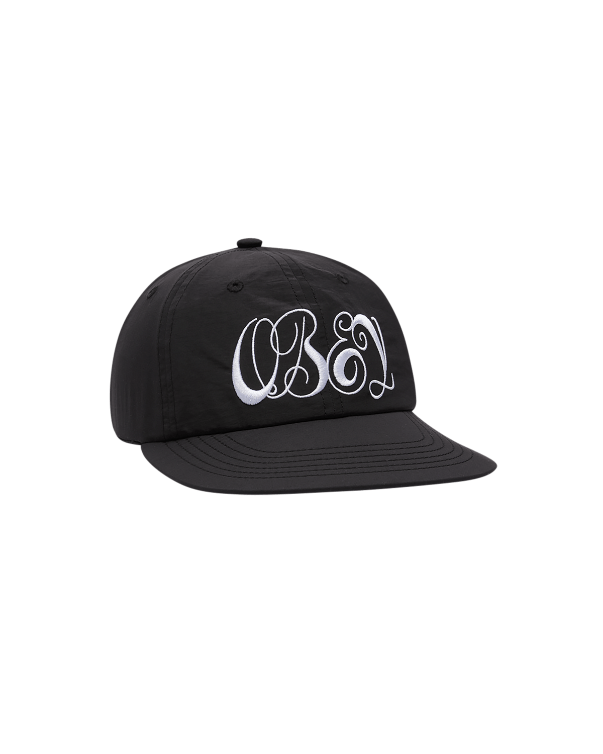 obey cappelli Obey Script Nylon 6 Panel Strapback