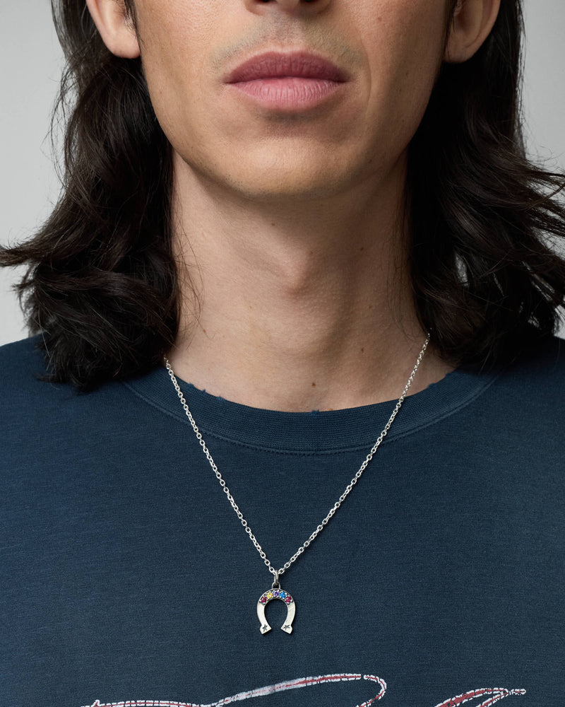 two jeys collane Multicolor Stone Horseshoe Necklace