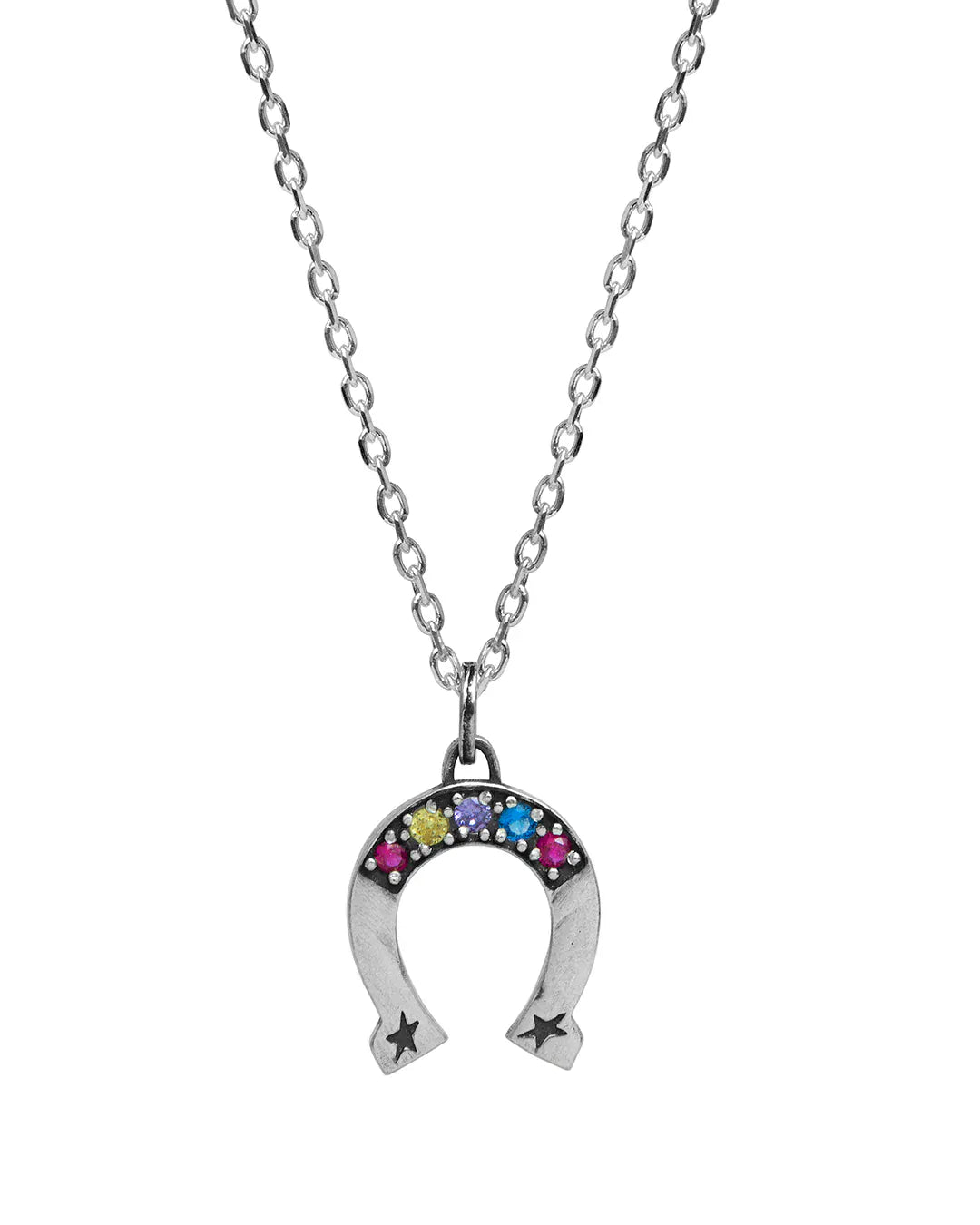 two jeys collane Multicolor Stone Horseshoe Necklace