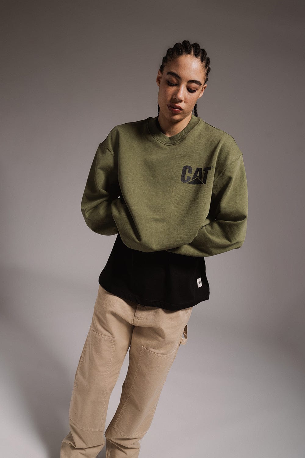 cat wwr felpe Tonal Logo Crew