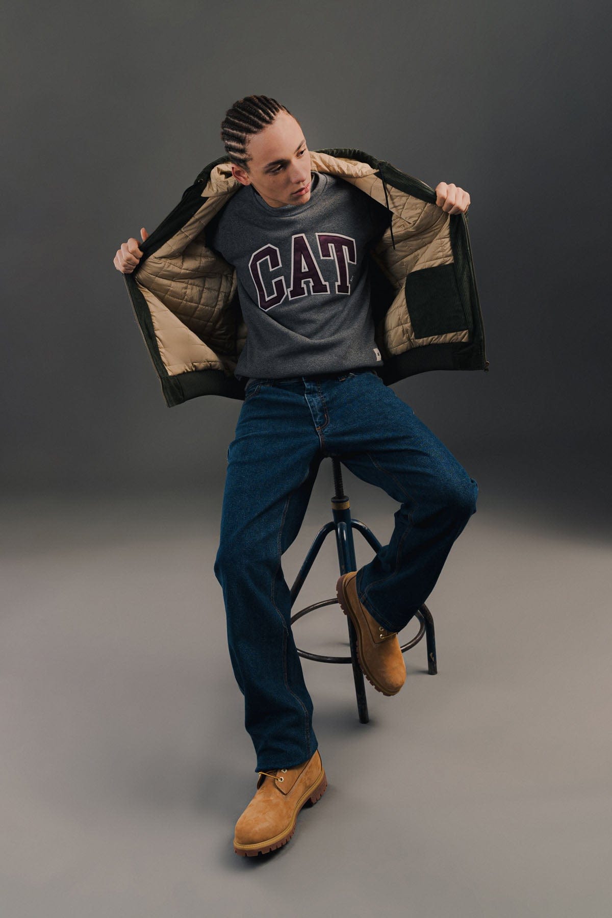 cat wwr felpe Varsity Crewneck
