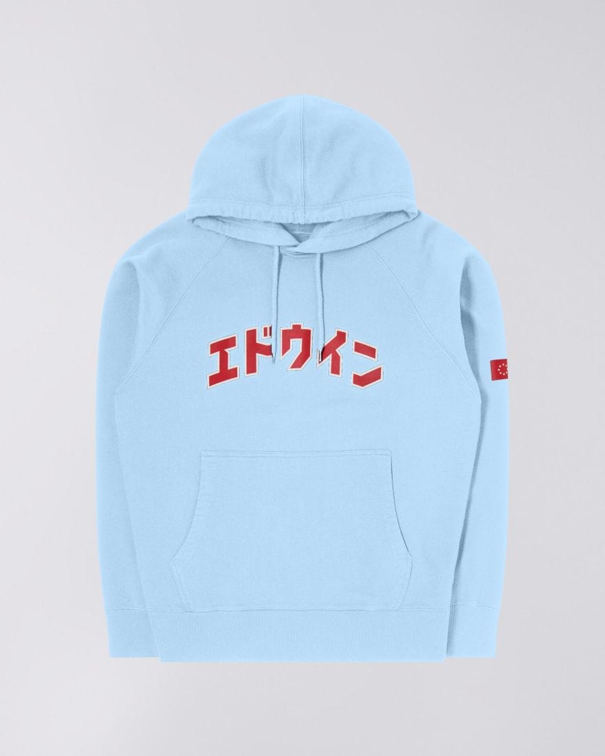 edwin felpe Katakana Retro Hoodie Sweat Placid Blue