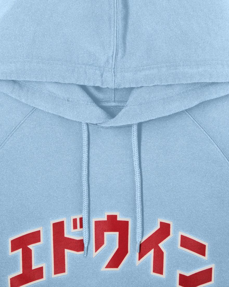 edwin felpe Katakana Retro Hoodie Sweat Placid Blue